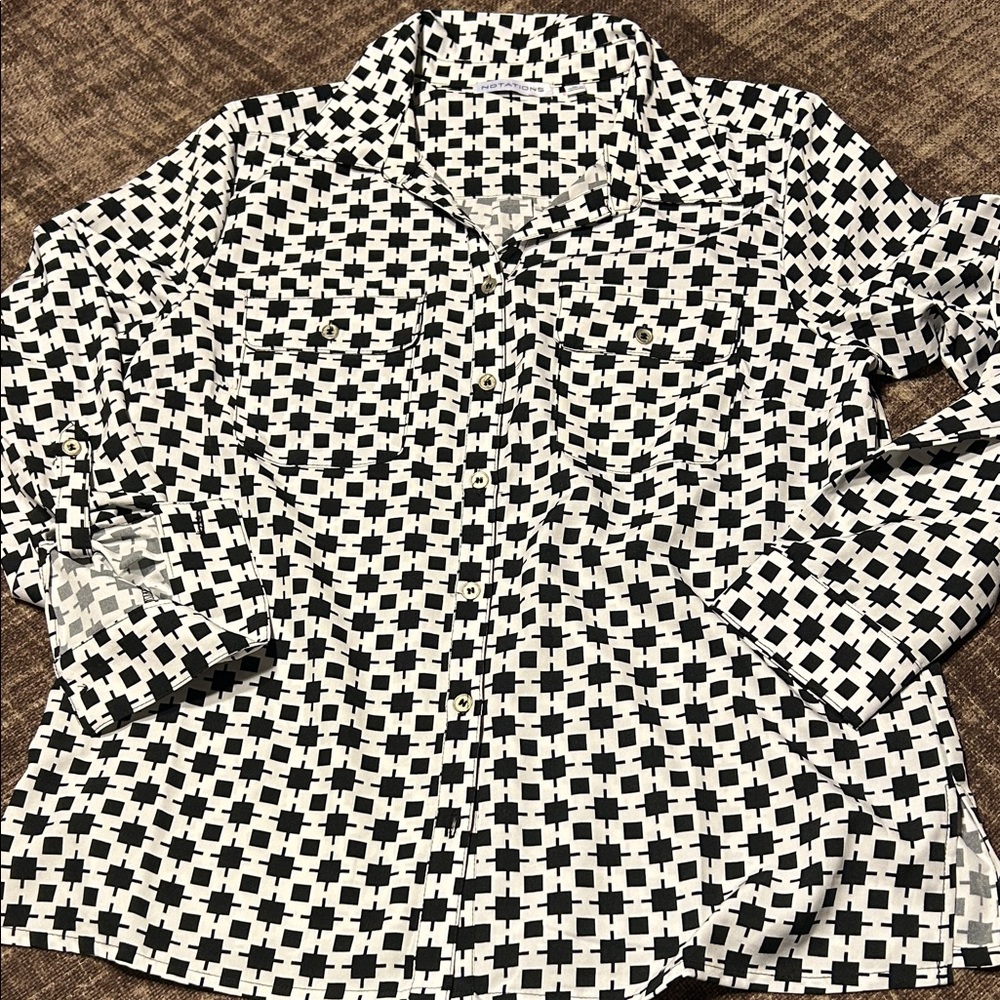 Notations Monochrome Checkered Blouse - image 1